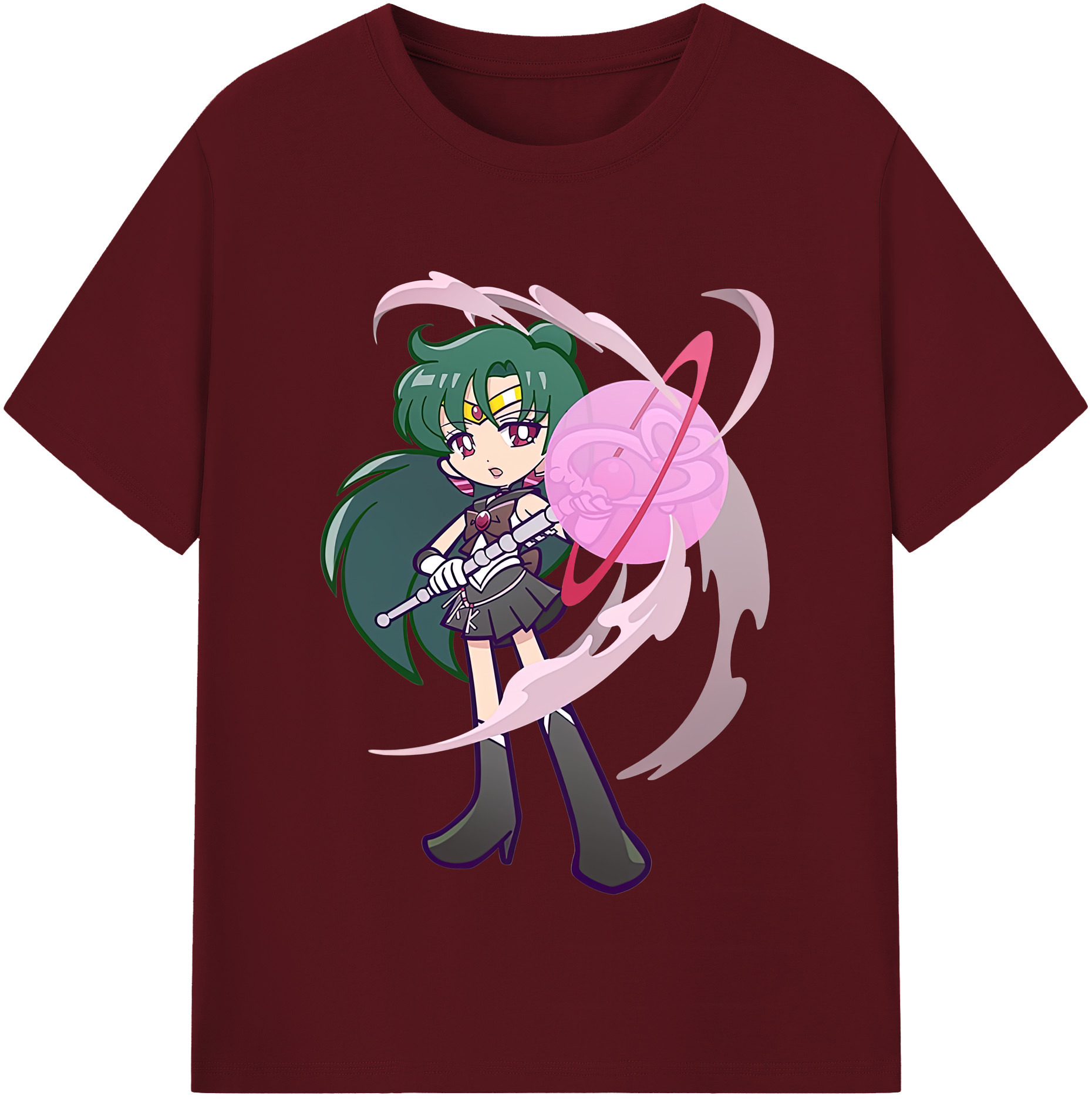 （画像用） 美少女戦士セーラームーン 冥王せつな Sailor Moon Meiou Setsuna 綿100％半袖Tシャツ（フロントプリント）